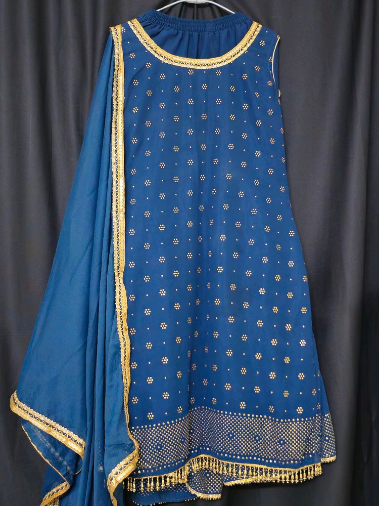 Women's Embrodery Work Kurti With Sarara And Dupat