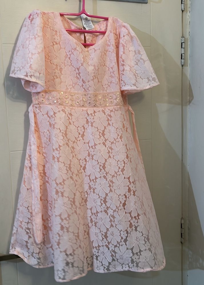 Very New Peach Colour Girlish Frock