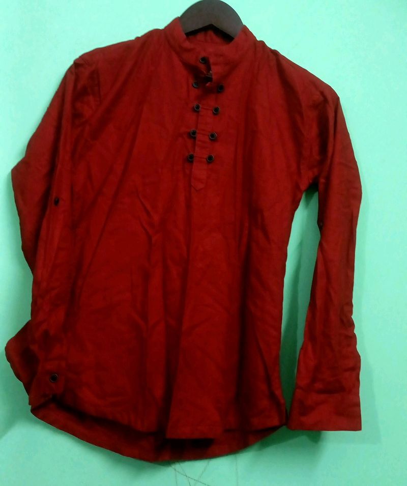 Red Boys Full Sleeves Shirt