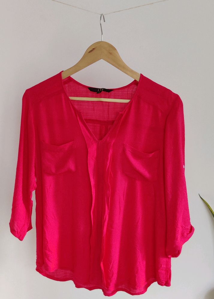 Boxy Fit Hot Pink Top