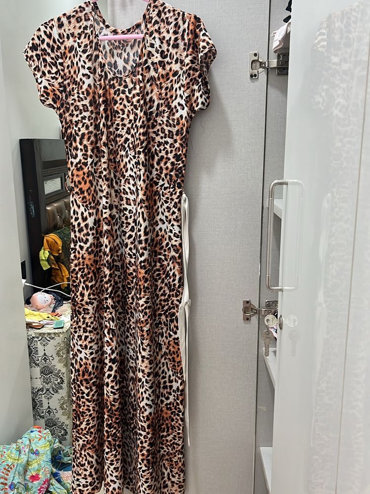 Branded  Leopard Print Gown