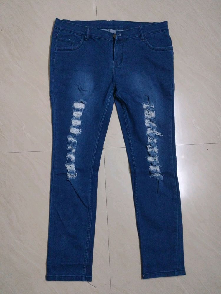 Ribbed Denim For Girl's