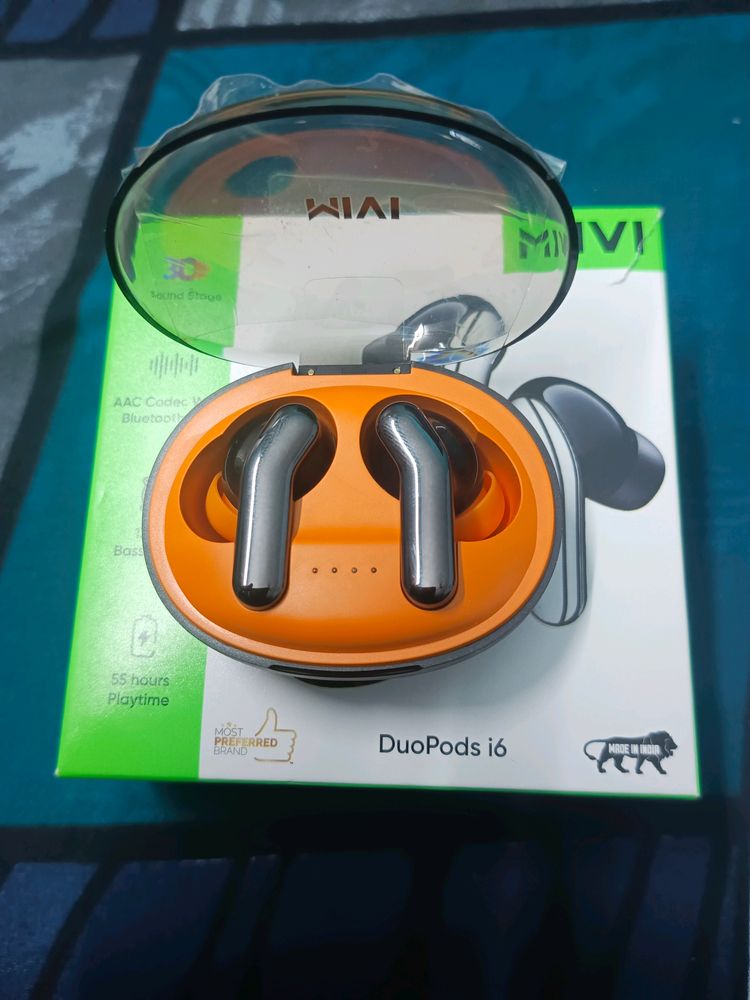 Mivi Duopods I6TWS Earbuds (Black) 1 Year Warranty