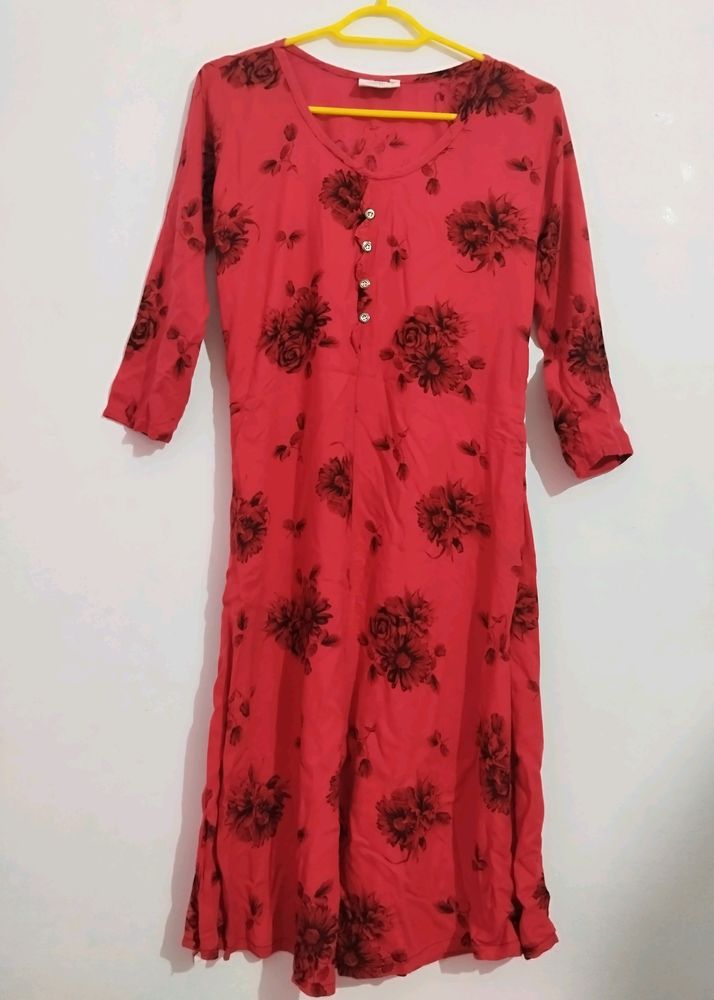 Beautiful flowers red Kurti 🌸❤️