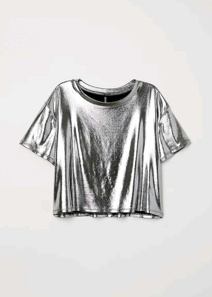 H&M Silver Shimmer Metallic Top