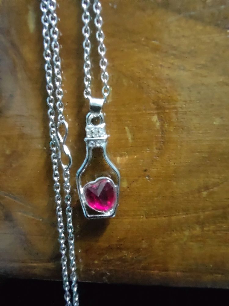 Heart In A Bottle Pendant With Necklace