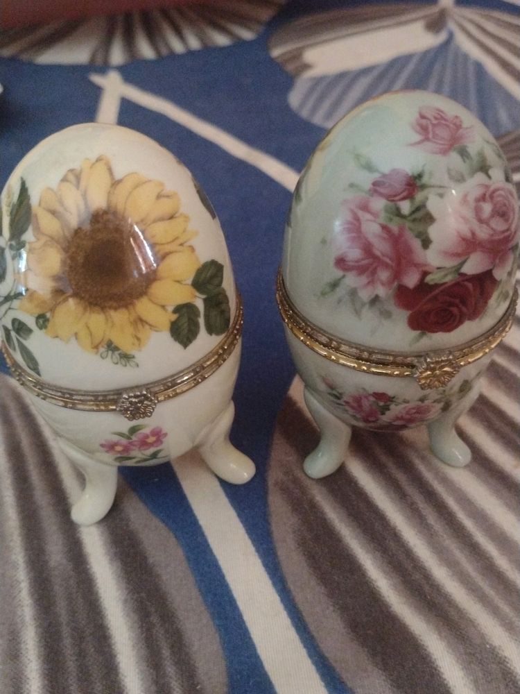 Vintage Porcelain Egg Trinket Box