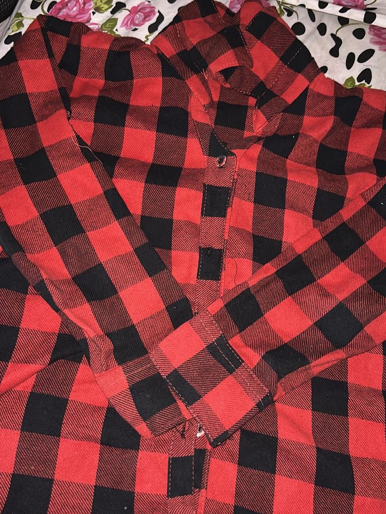 Black And Red Check Shirt For Women