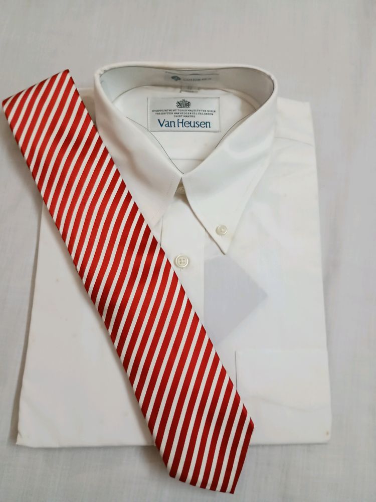 E.L. Cravatte Red Stripe Silk Men's Tie (New)