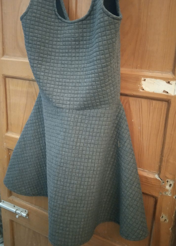 A Cute Grey Party Dress For Semi Winters