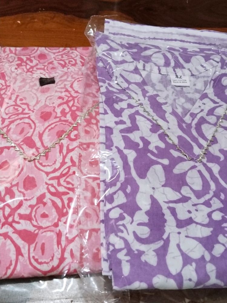 2 Pc Cotton Kurti Pant 42 Size