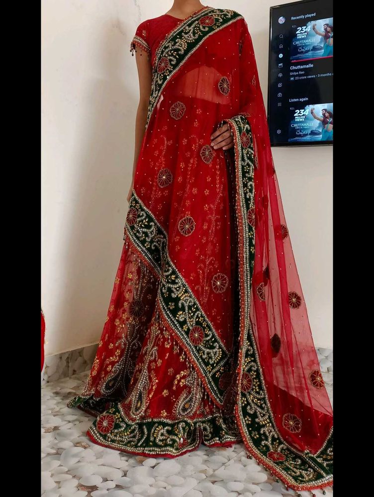 Red Bridal Lehenga