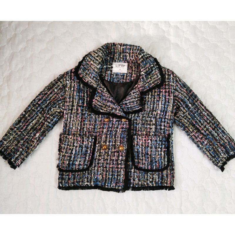 Trendy Tweed Coat For Kids