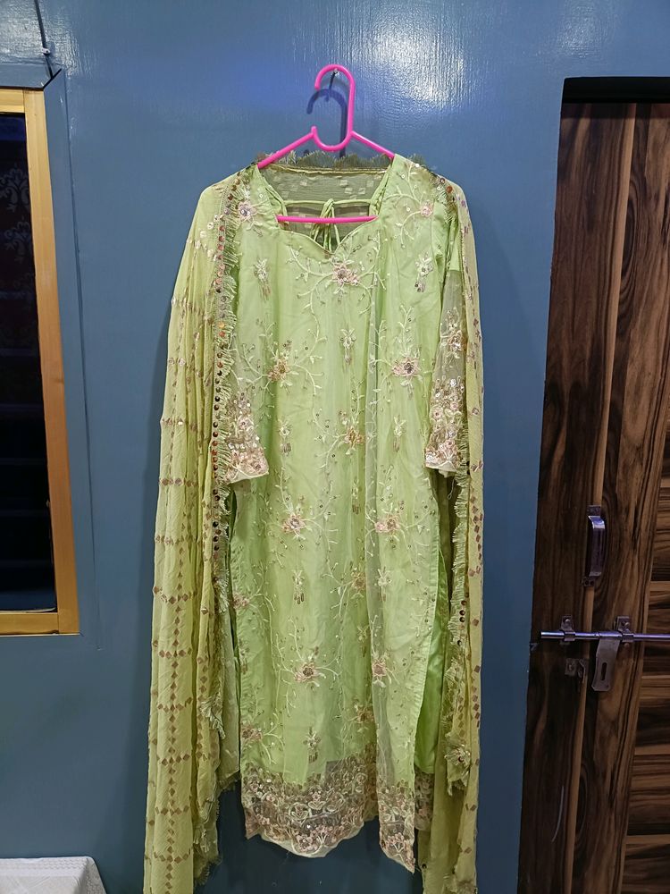 Pakistani Fully Zari Work Kurta Set