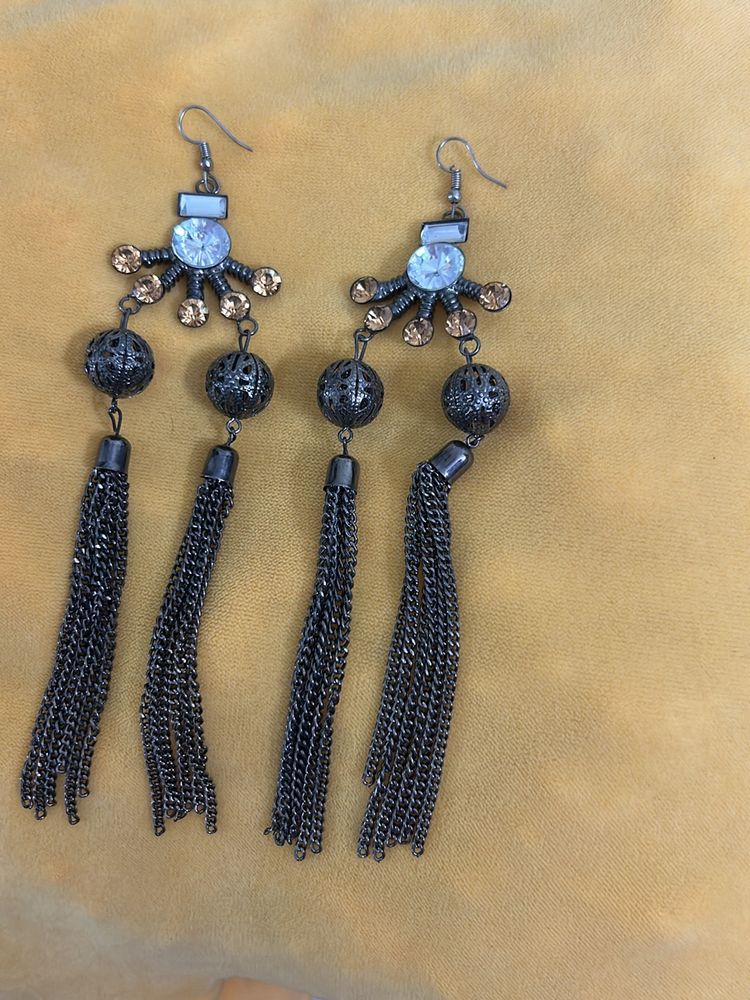 Black Long Earrings