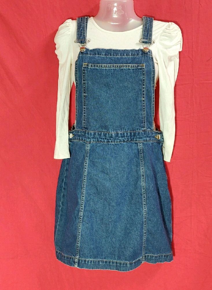 Denim dungaree dress H&M