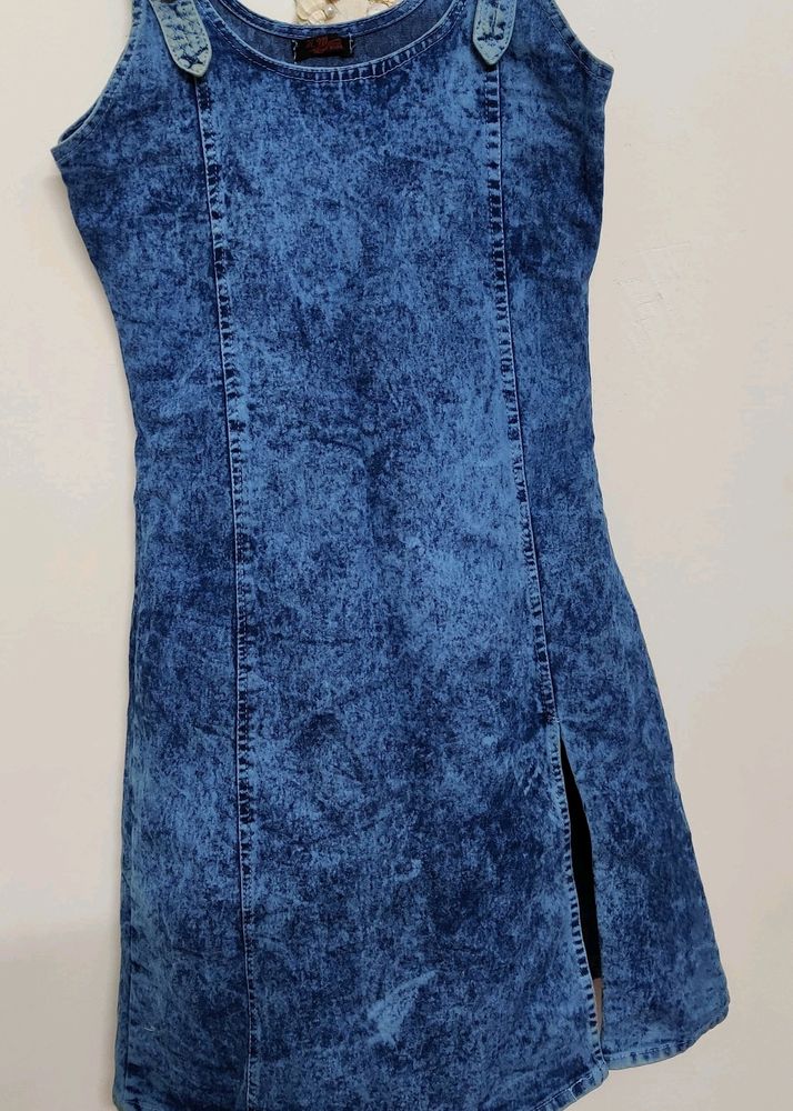 denim dungaree dress