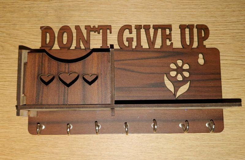 (Don't Give Up) Wooden Key Holder