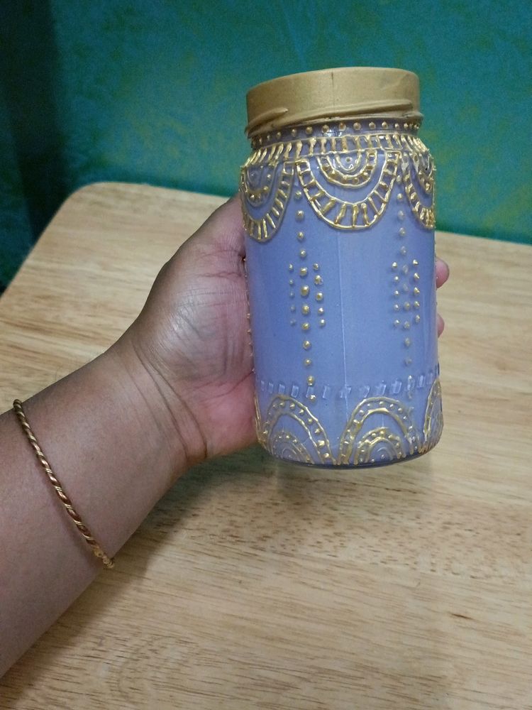 Beautiful Hand Painted Moroccan Mason Jar