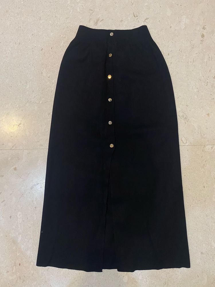 Black Slit Skirt