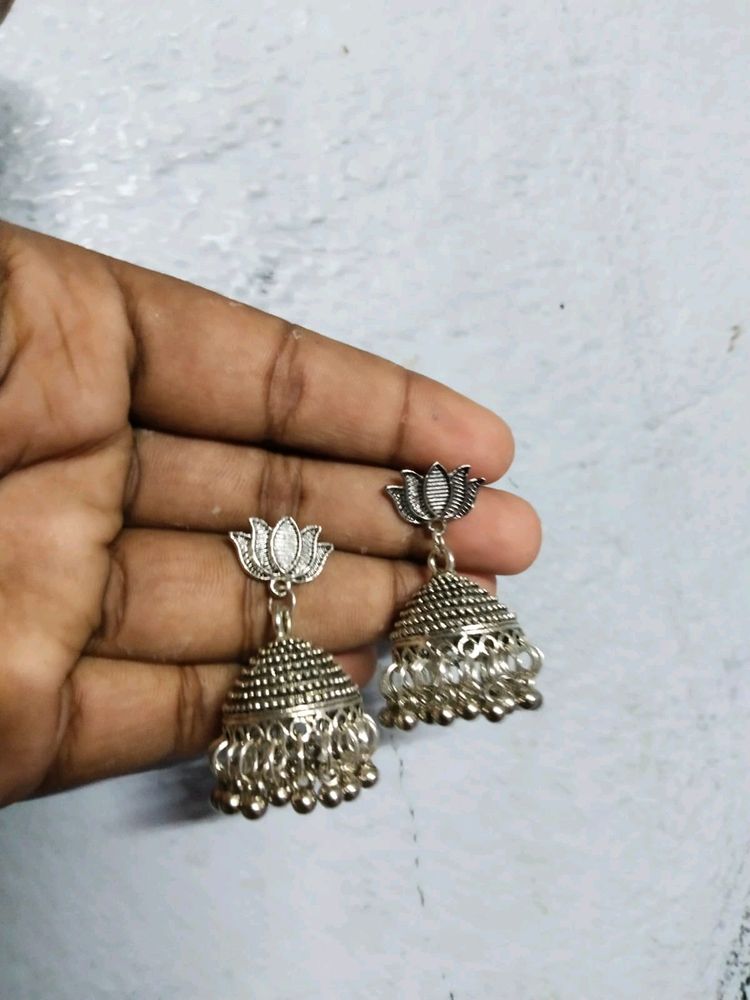 Handmade Silver Jhumka