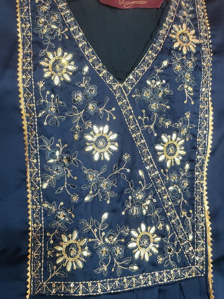 3pcs Suit With Embroidery And Gota Patti Work