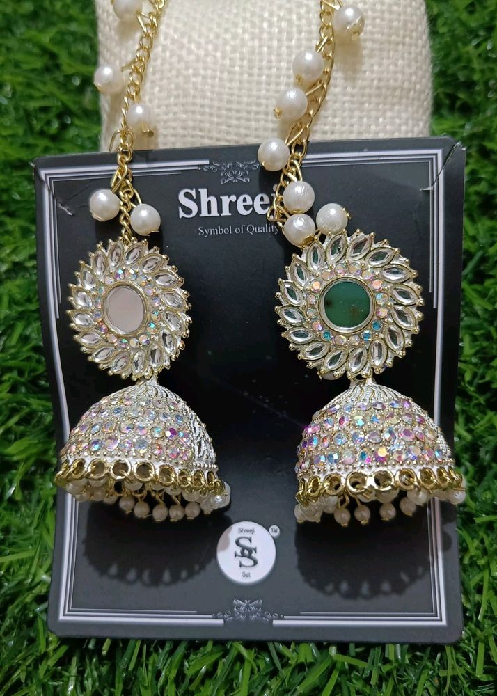 Beautiful ❤️ Silver Bahubali Earrings for women.