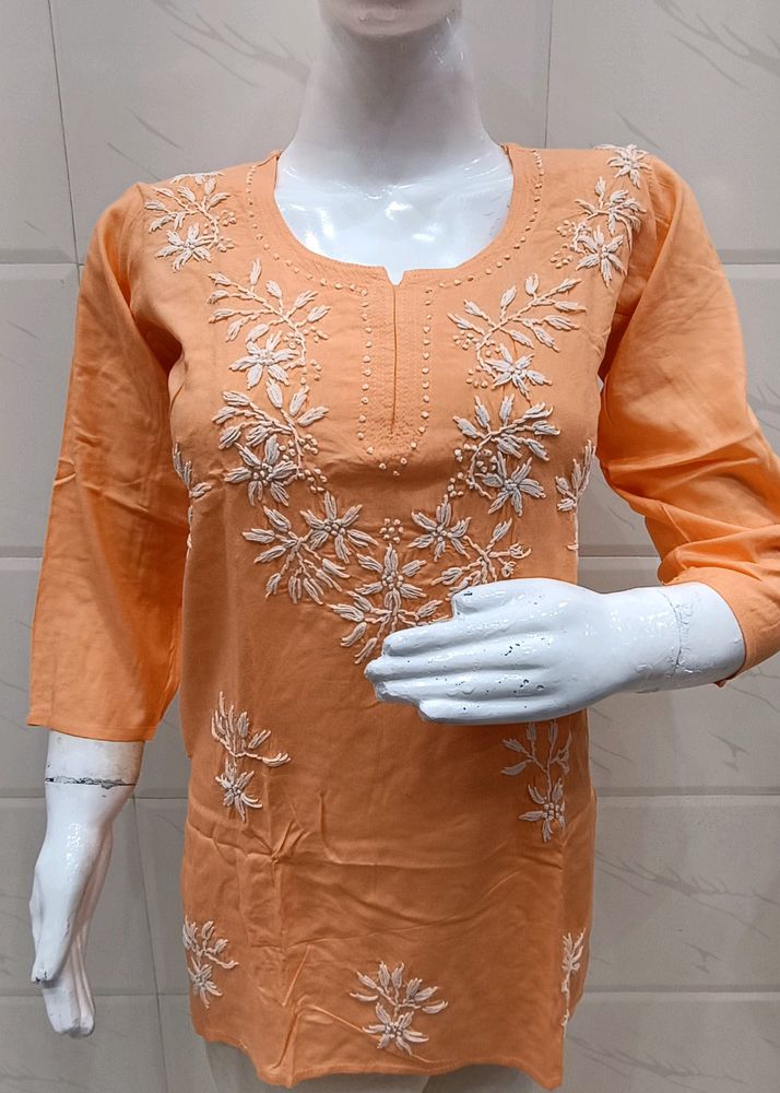 Lakhnavi Hand Embroidery Short Kurti