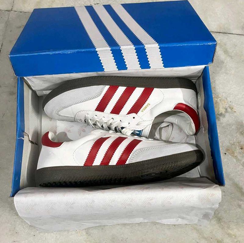 ADIDAS ORIGINALS SAMBA WHITE RED UK 8 (42)