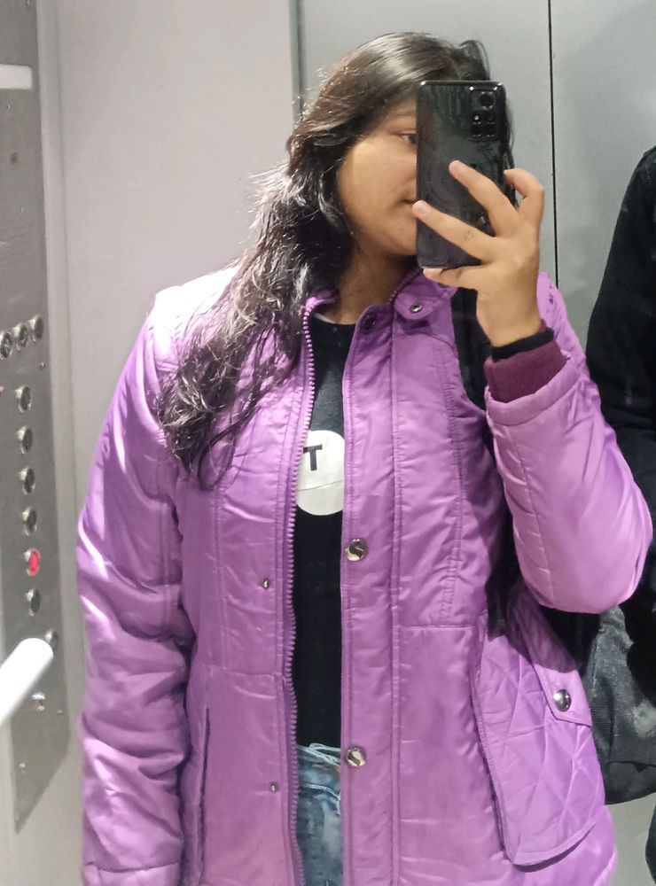 Purple Puffer Jacket For Women Winters