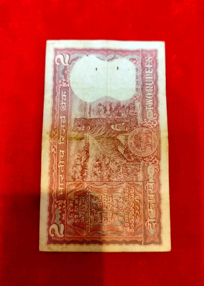 Rare Antique Old 2 Rupees Indian Not