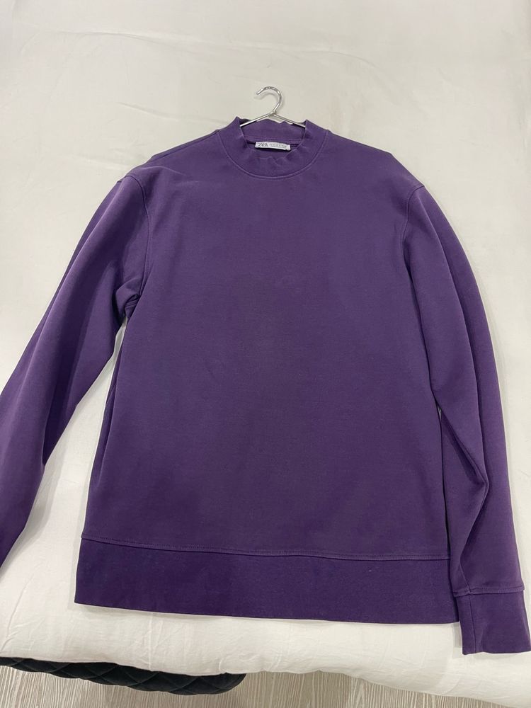 Zara High Neck Violet Sweatshirt