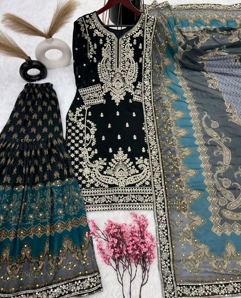 Gharara Top Dupatta Set