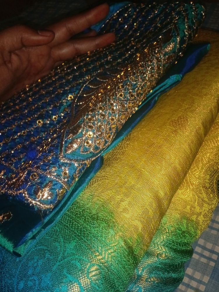 Kangivaram Saree With Work Blouse