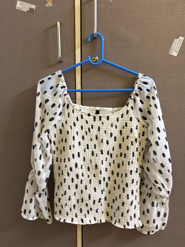 Polka Dots Smockered Top