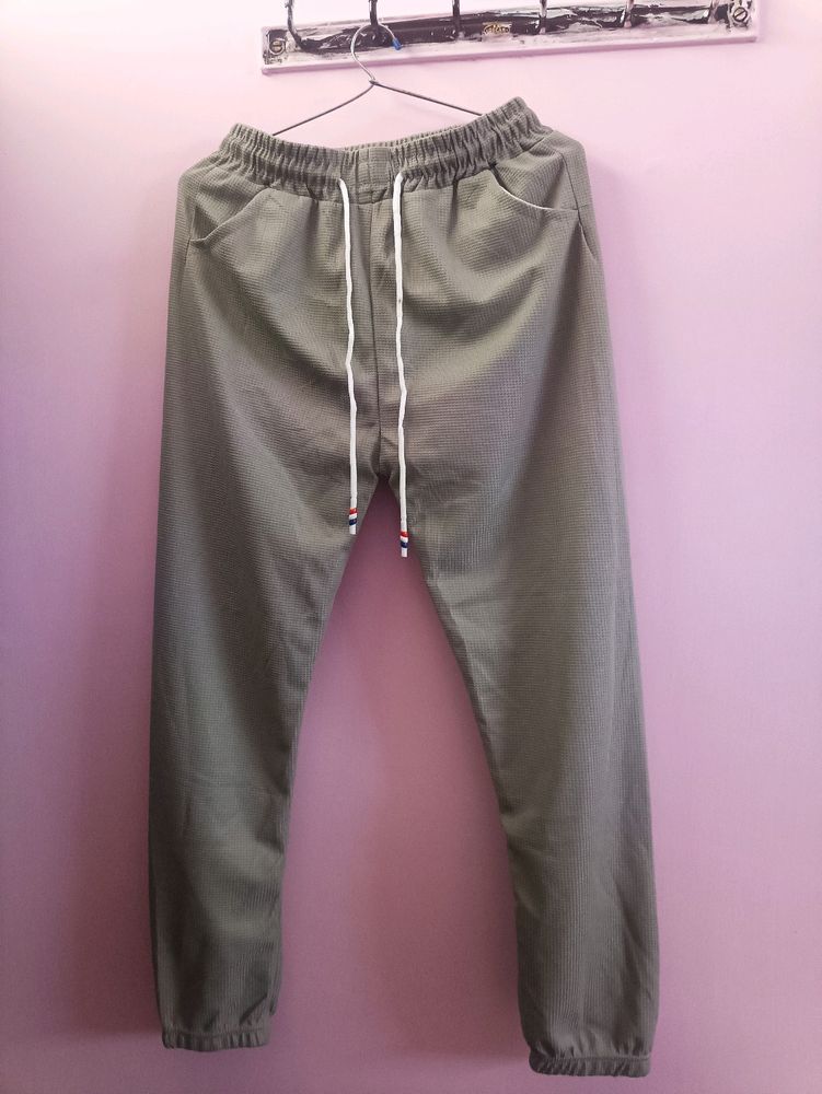 Grey Relaxed Fit Joggers with Drawstring Waist