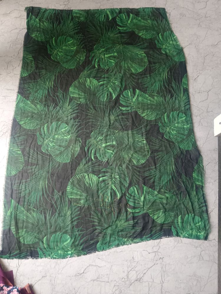 Green Leaf Design Georgette Material