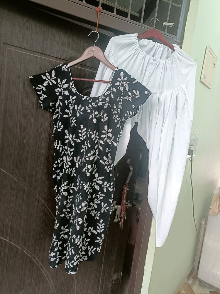 Kurta Salwar Black N White