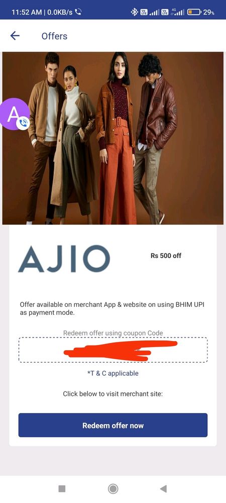 Ajio 500off voucher