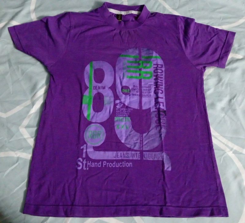 Purple Graphic Printed Tshirt For Women And Girls