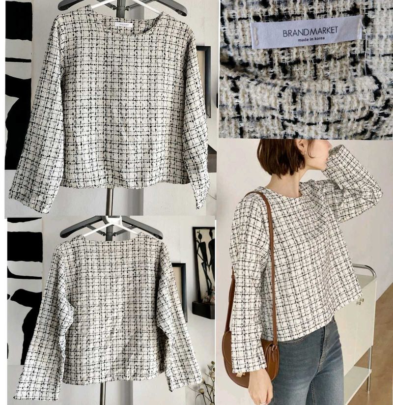 Korean Tweed Top/ Blouse