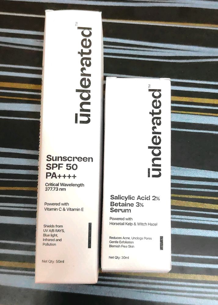 Combo Of Underated Sunscreen And Serum