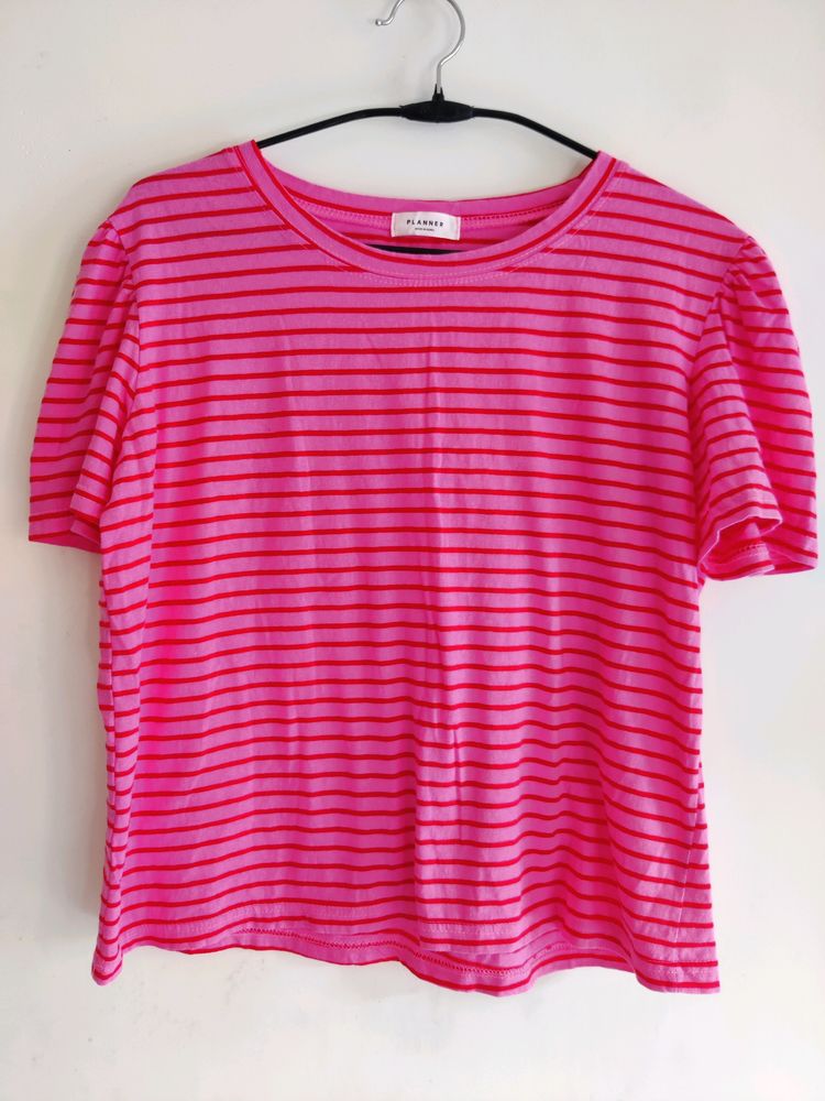 Pink Stripe Crop Top