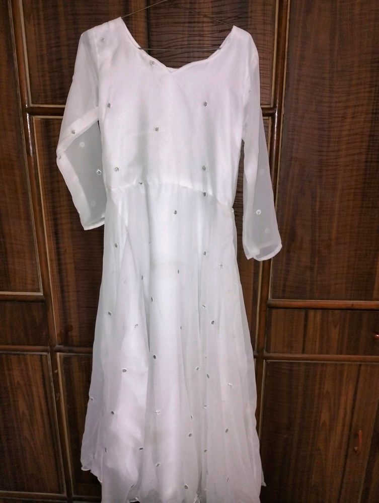 White Anarkali Suit