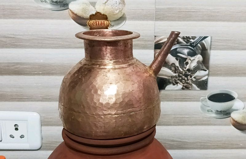 Antique Very Heavy Pure Copper Ganga Sagar Kalash