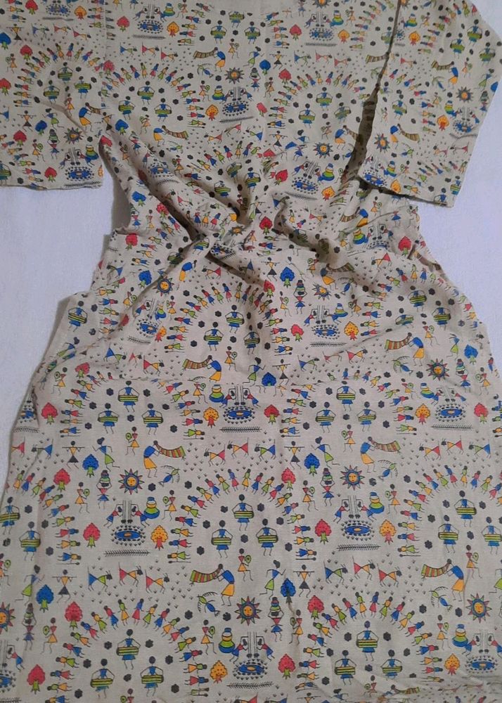 Khadi Fabric Warili Print Kurti