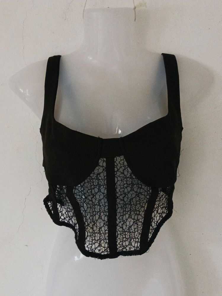 SHEIN BLACK BUSTIER TOP