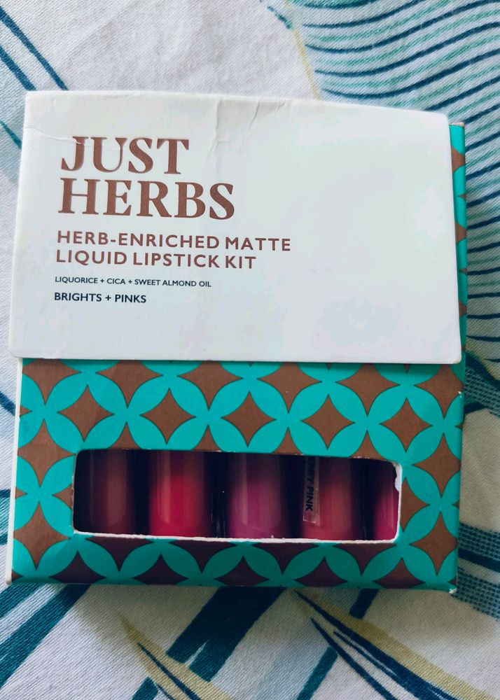 Set Of 5 Liquid Lipstick From Just Herbs.