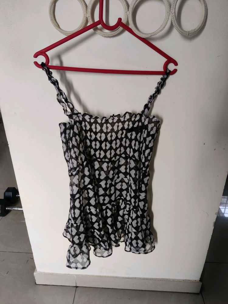 Top/ Sleevless Top/ Black And White Top/ Fancy Top