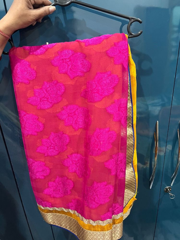 Magenta And Yellow Saree